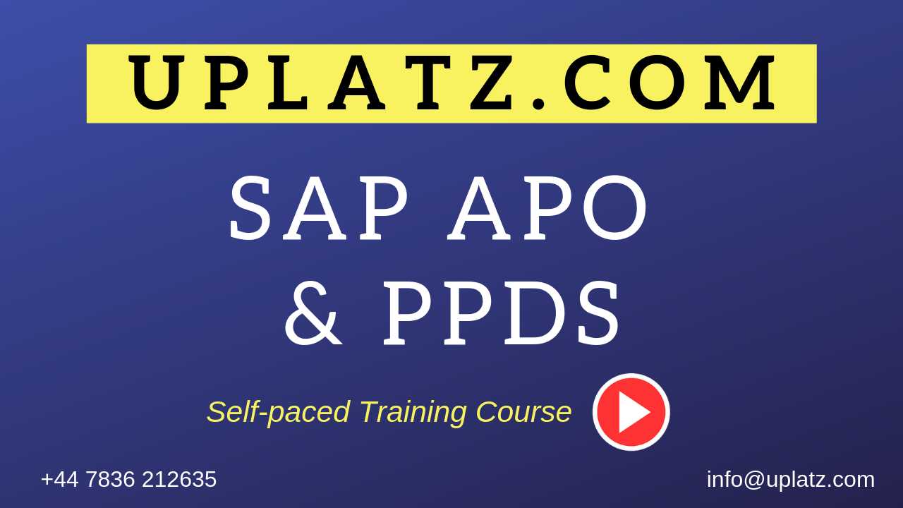 SAP APO (DP and SNP) course and certification