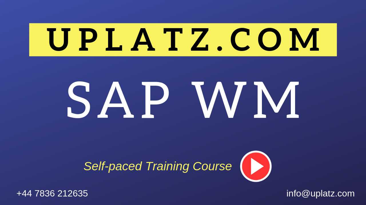 SAP WM (Warehouse Management) course and certification