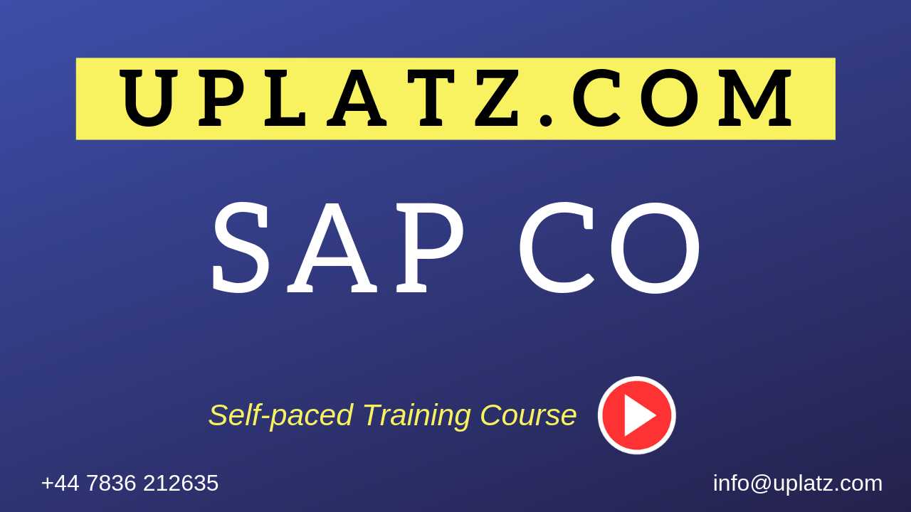 SAP CO (Controlling) course and certification