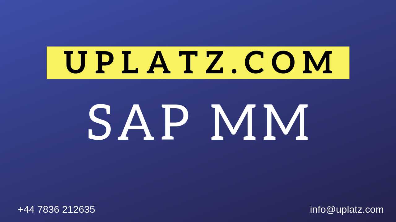 SAP MM Training course and certification