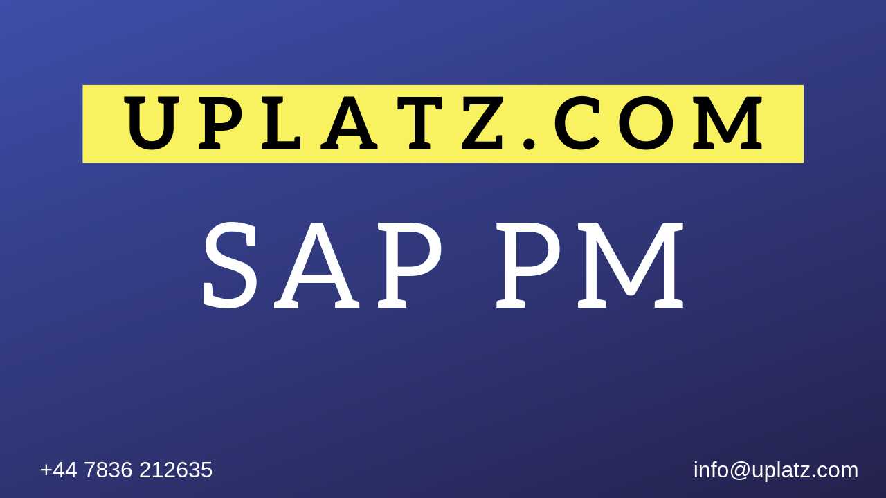 SAP PM Training course and certification