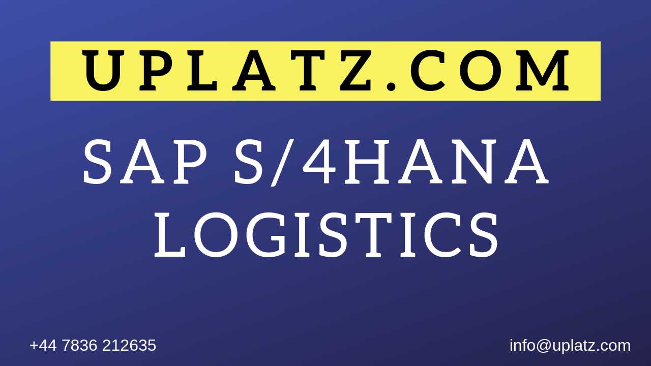 SAP S/4HANA Logistics Training course and certification