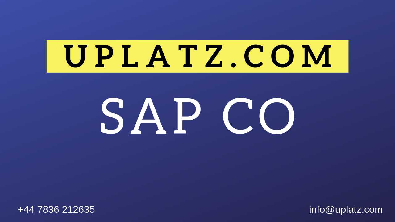 SAP CO Training course and certification