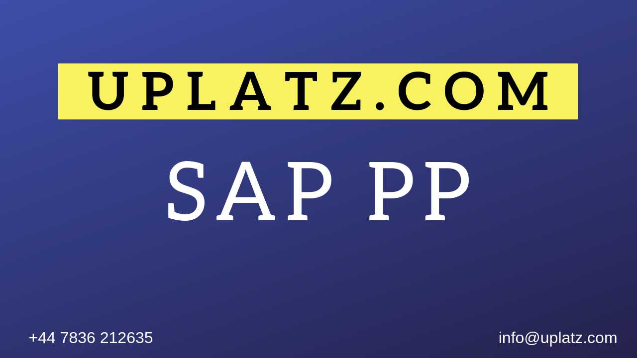 SAP PP Training course and certification