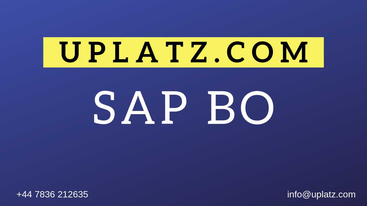 SAP BO Training course and certification