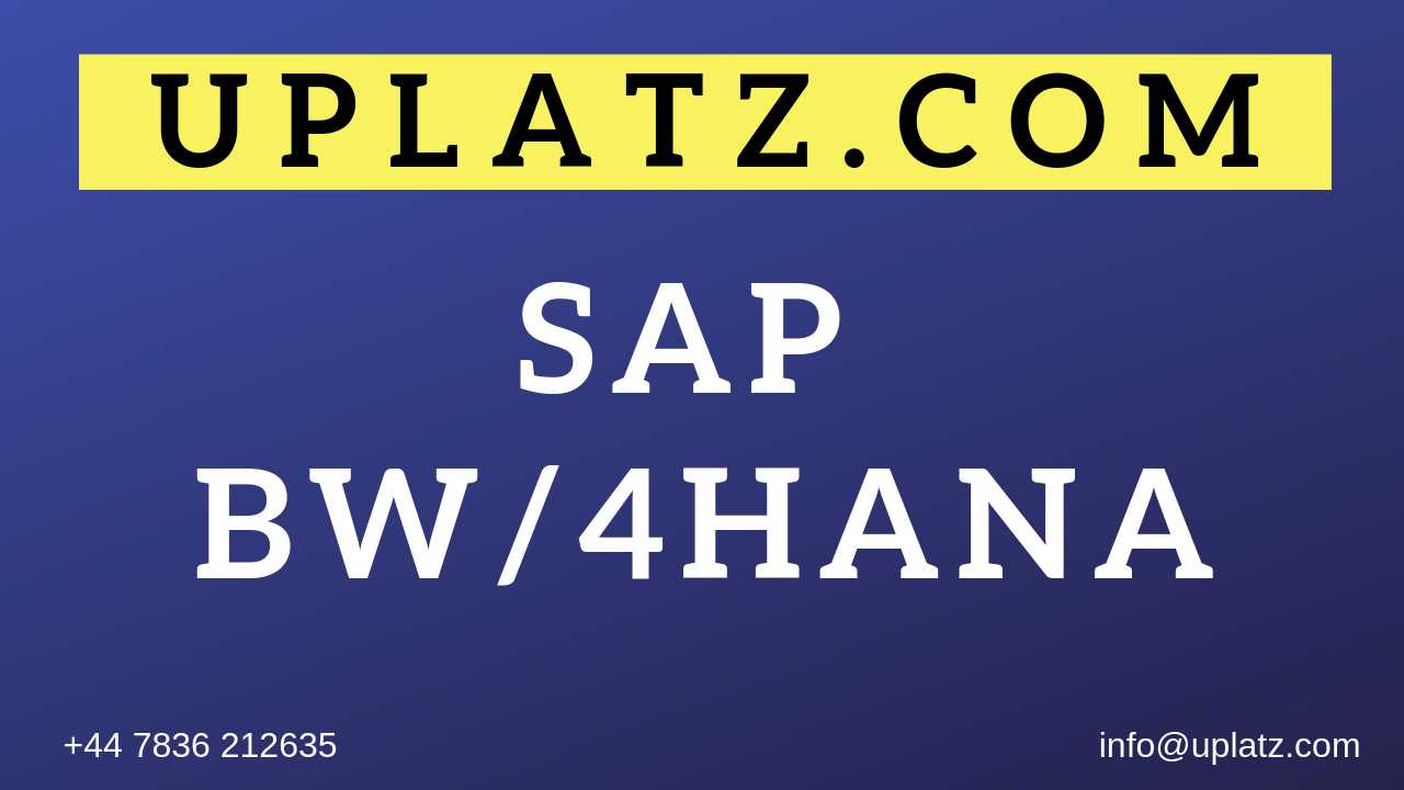 SAP BW/4HANA Training course and certification