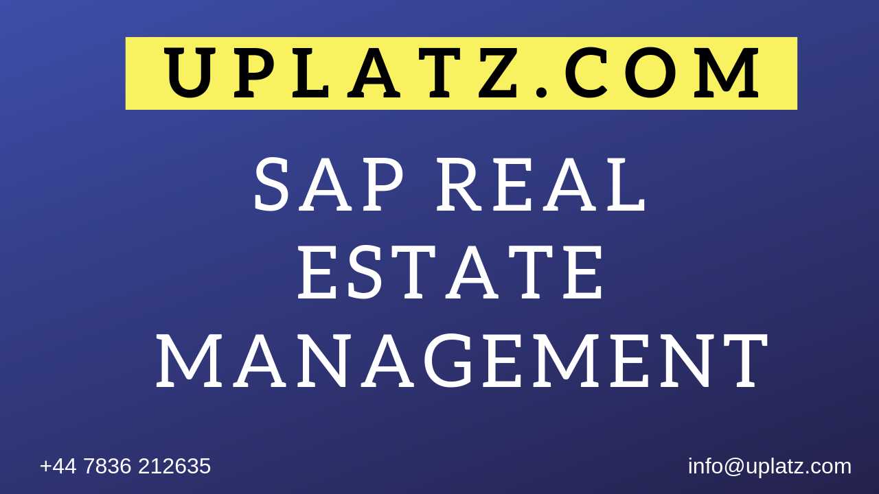 SAP Real Estate Management Training course and certification
