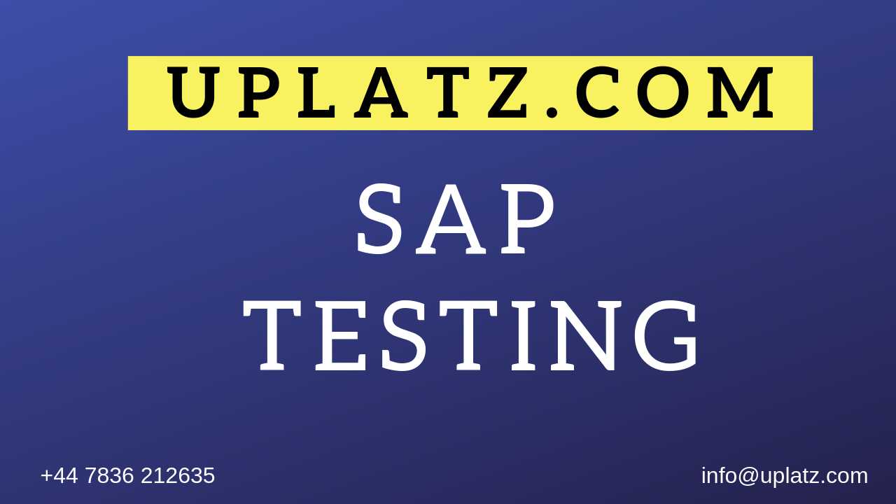SAP Testing Training course and certification