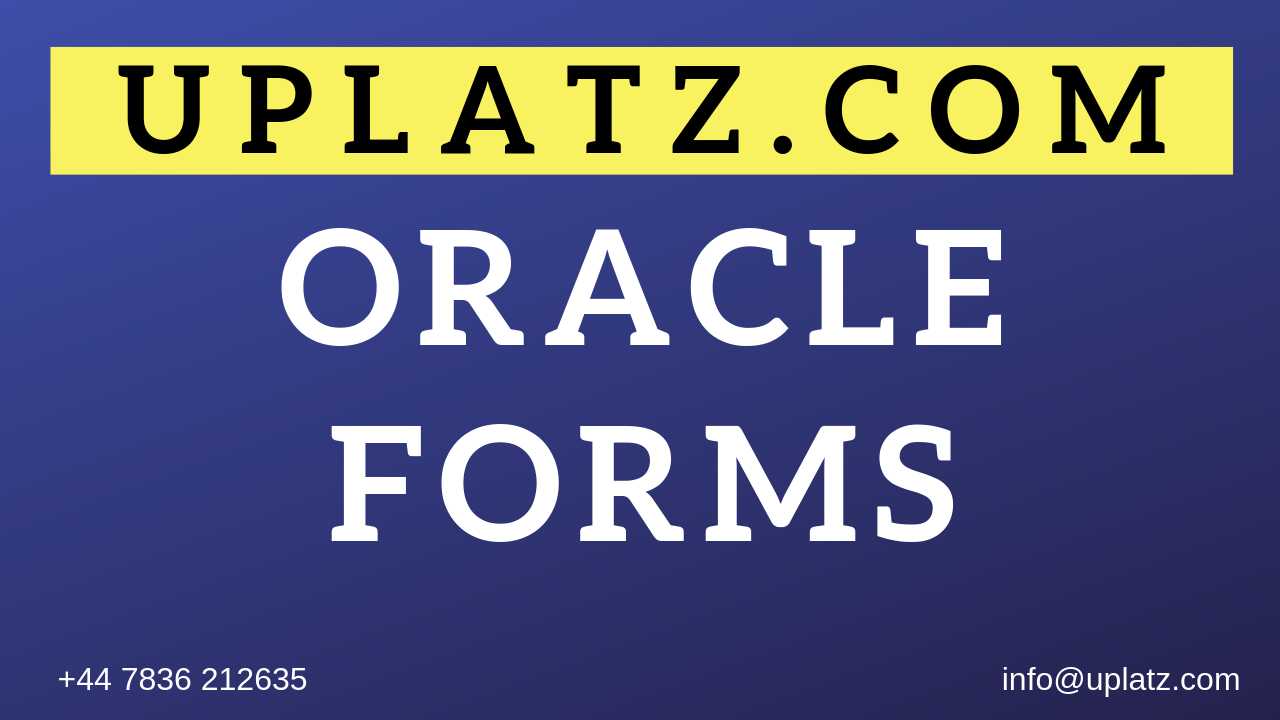 Oracle Forms Training course and certification