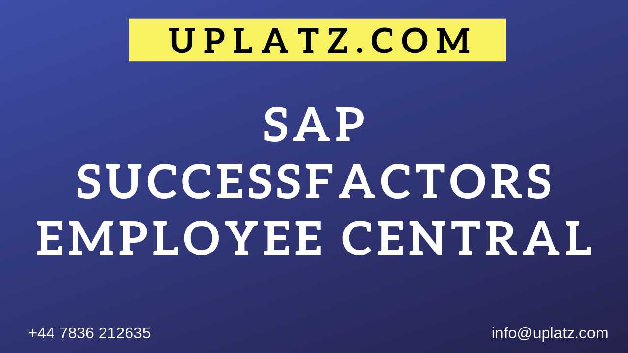 SAP SuccessFactors - Employee Central course and certification