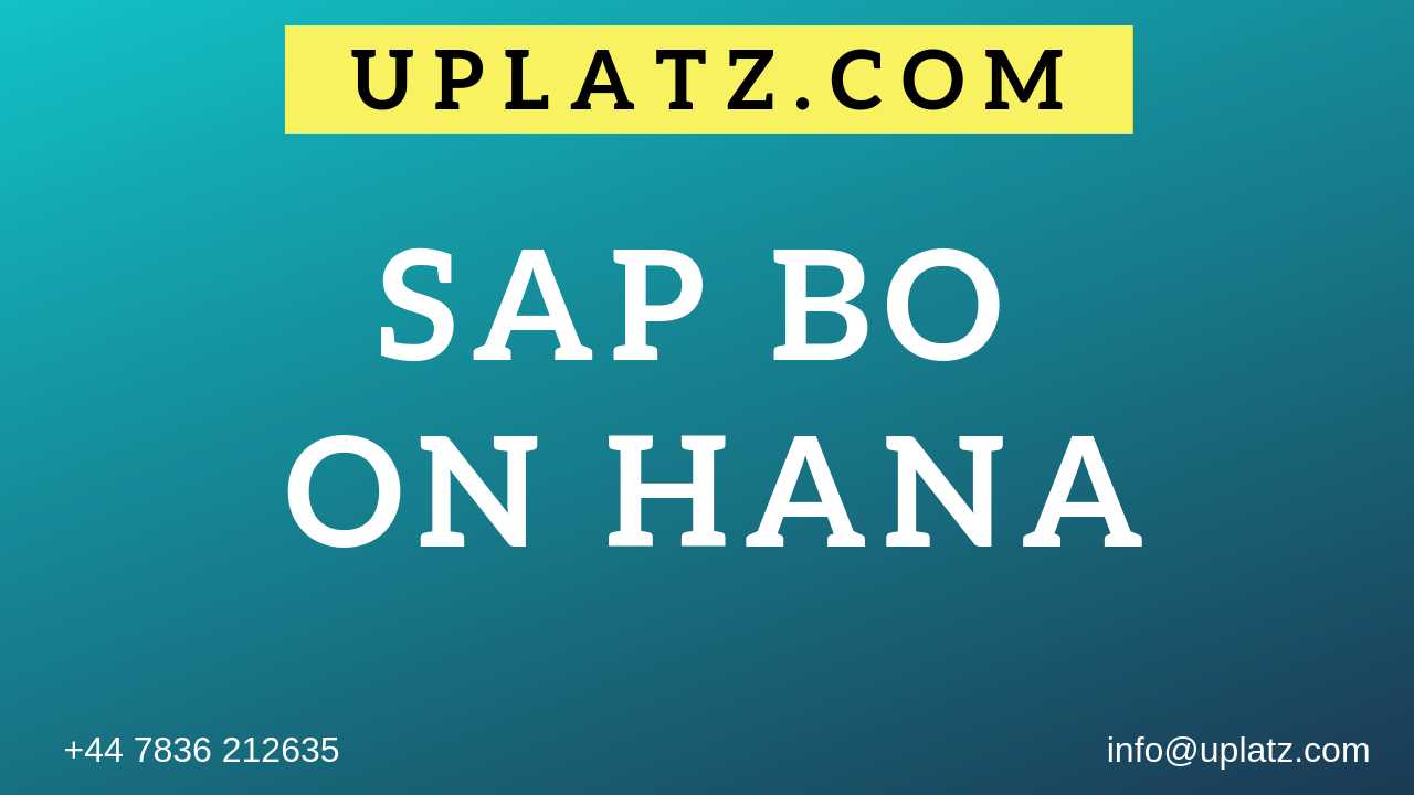SAP BO on HANA Training course and certification