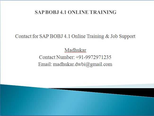 SAP BusinessObjects Training course and certification