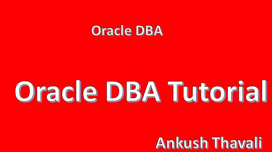 ORACLE DBA Tutorial course and certification