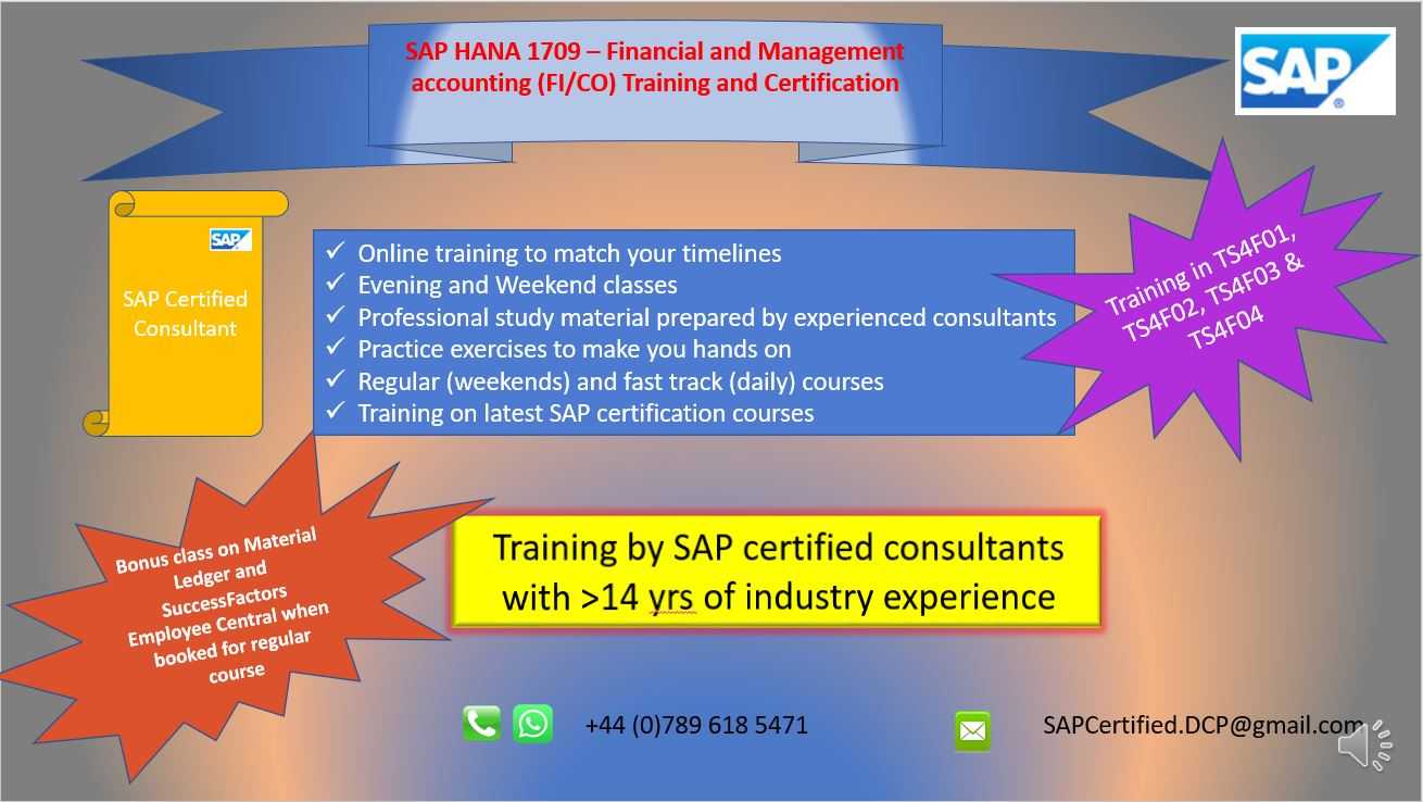 S/4 HANA 1709 - Financial Accounting course and certification