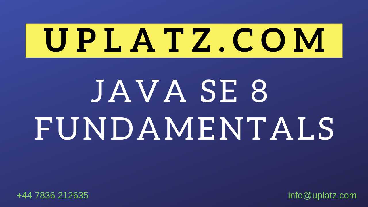 Java SE 8 Fundamentals Training course and certification