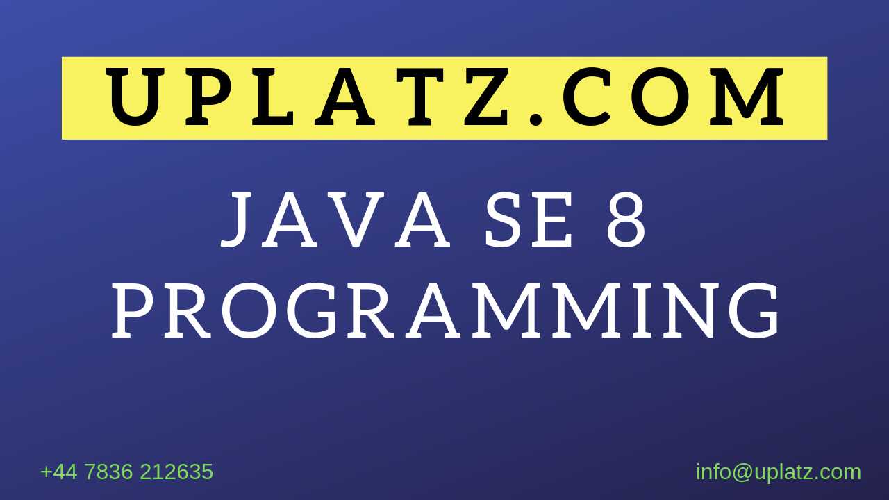 Java SE 8 Programming Course course and certification
