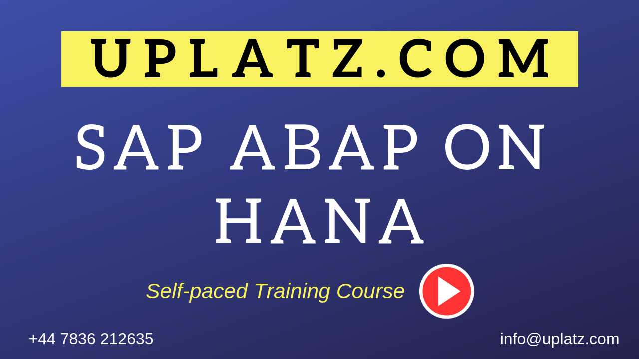 SAP ABAP on HANA course and certification