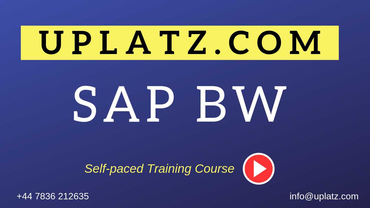 SAP BW (Business Warehouse) course and certification