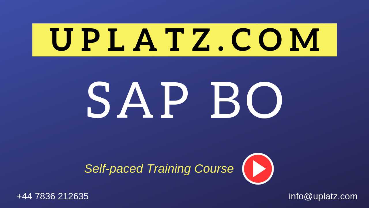 SAP BO (BusinessObjects BI) course and certification