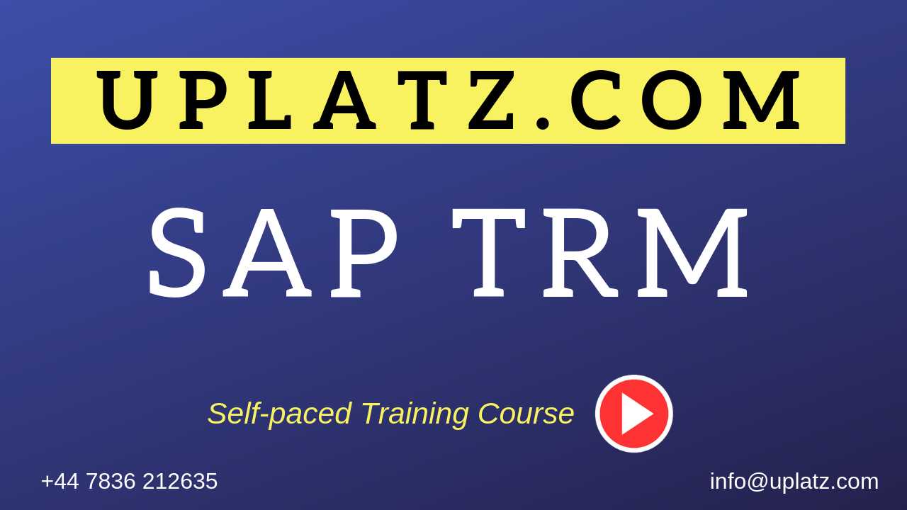 SAP TRM (Treasury and Risk Management) course and certification