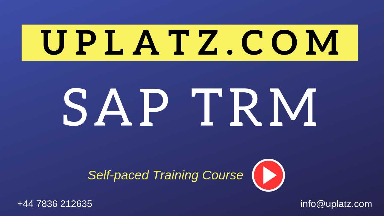 SAP TRM (Treasury and Risk Management) Certification Training