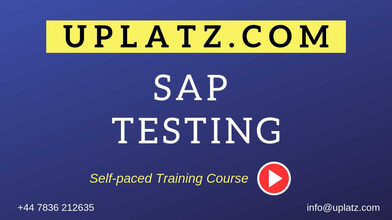 SAP TESTING course and certification