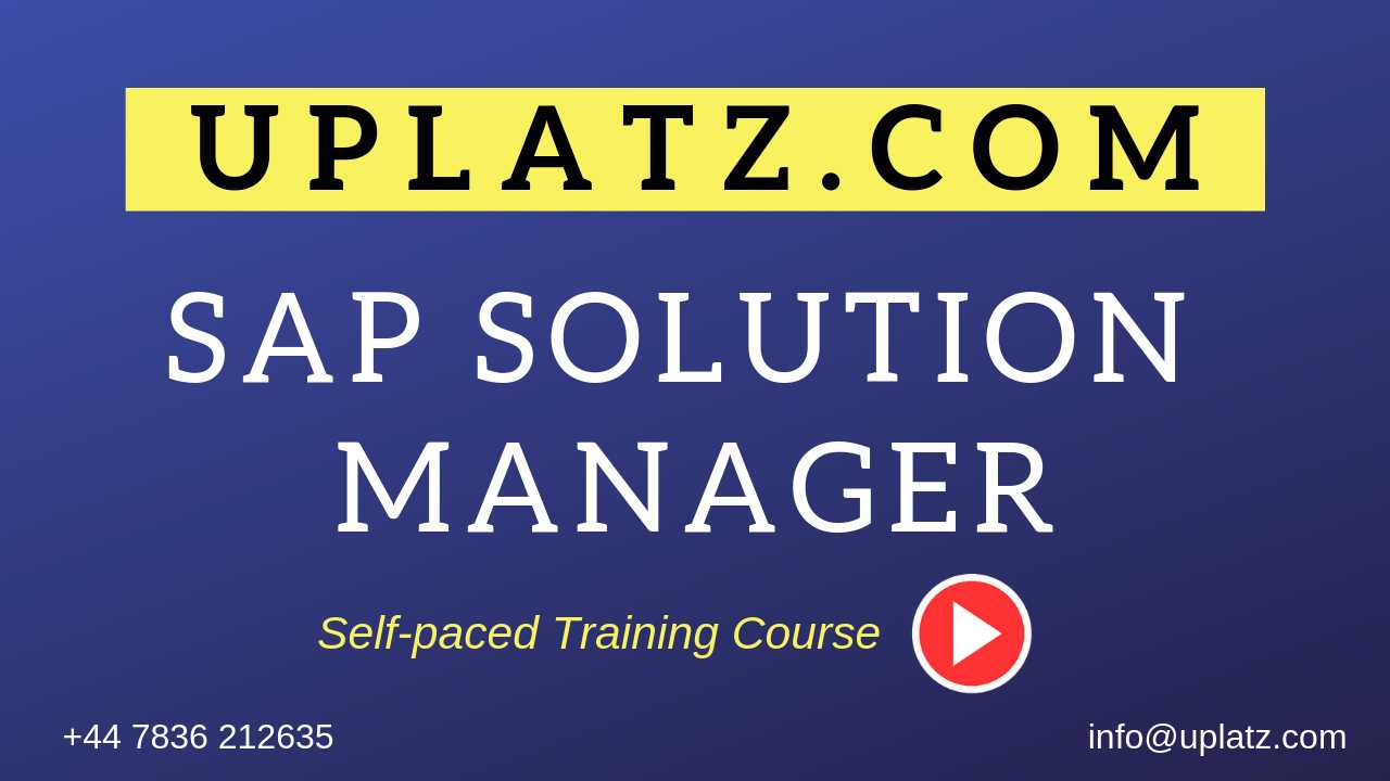 SAP Solution Manager course and certification