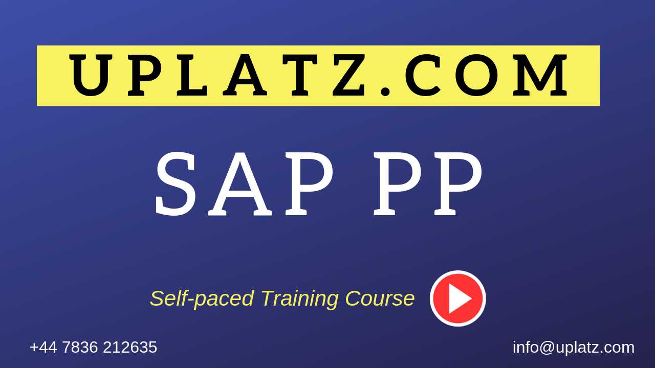 SAP PP (Production Planning) course and certification
