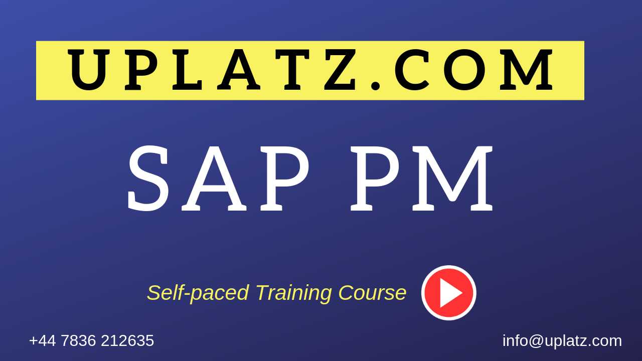 SAP PM (Plant Maintenance) course and certification