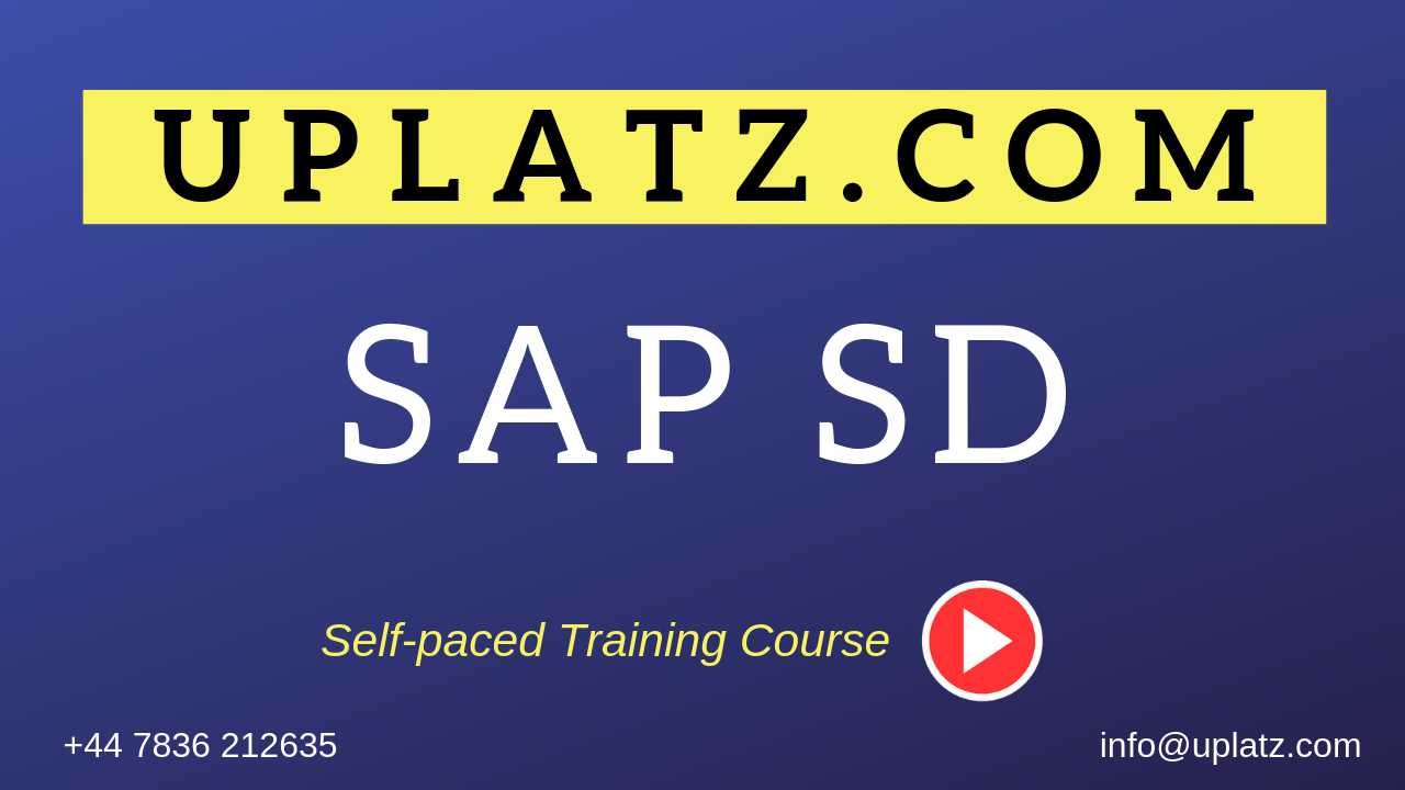 SAP SD (Sales and Distribution) course and certification