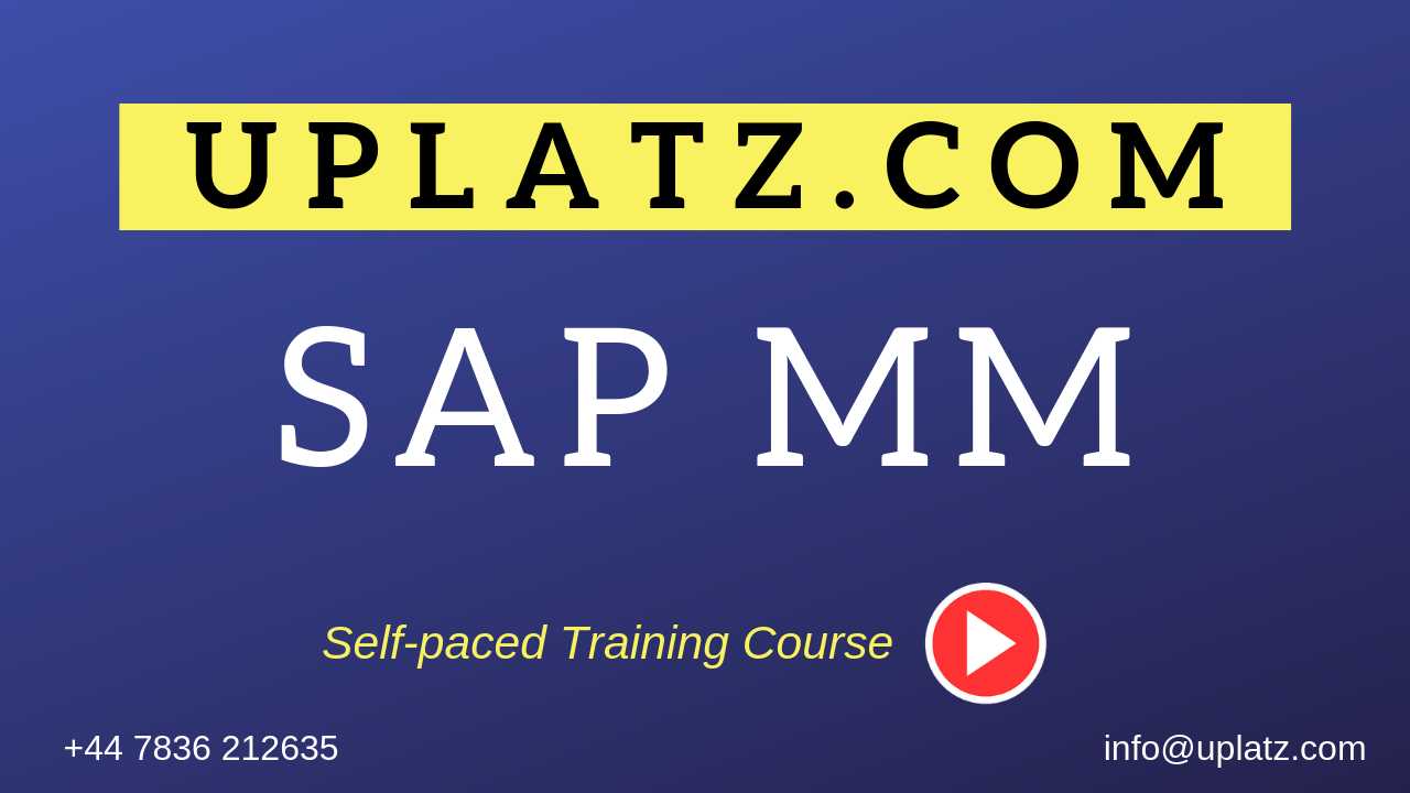 SAP MM (Materials Management) course and certification