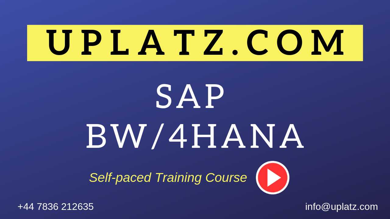 SAP BW/4HANA course and certification