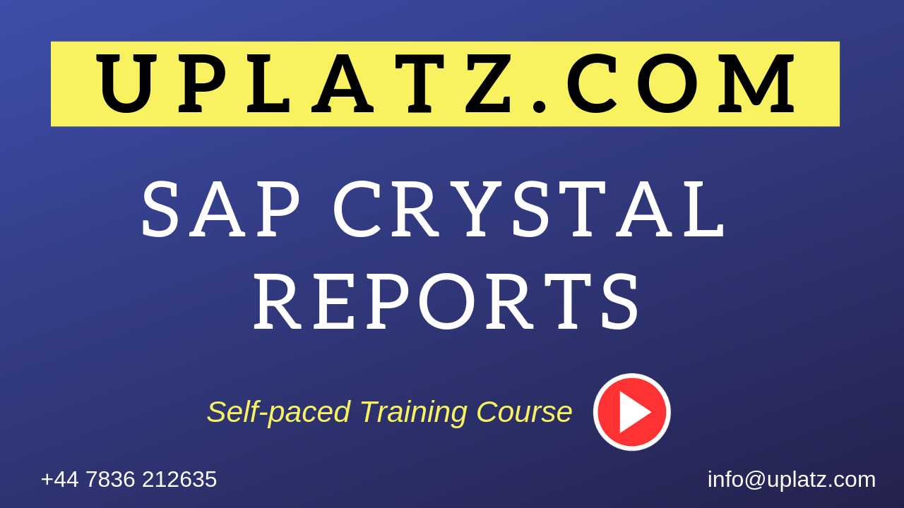 SAP Crystal Reports course and certification