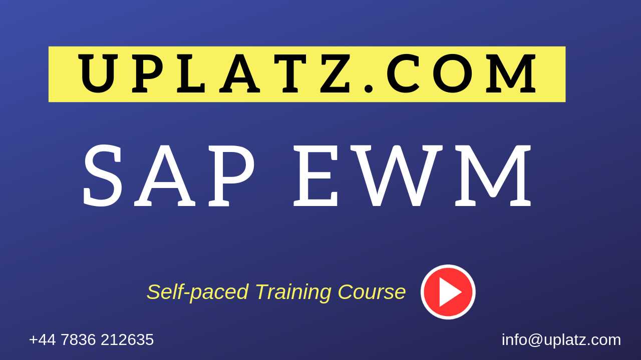 SAP EWM (Extended Warehouse Management) course and certification