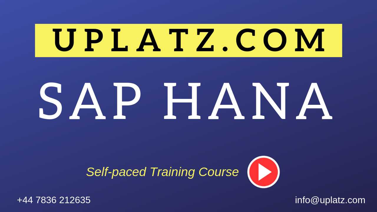 SAP HANA course and certification