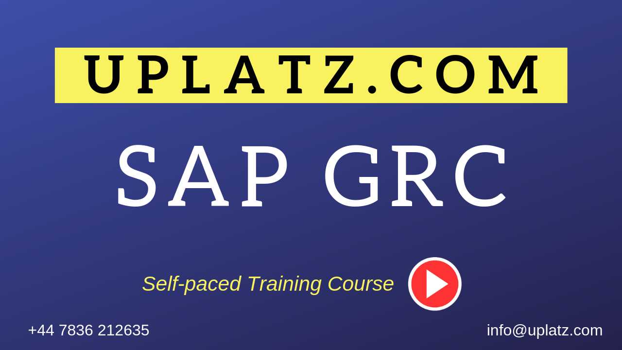 SAP GRC (Governance Risk and Compliance) course and certification