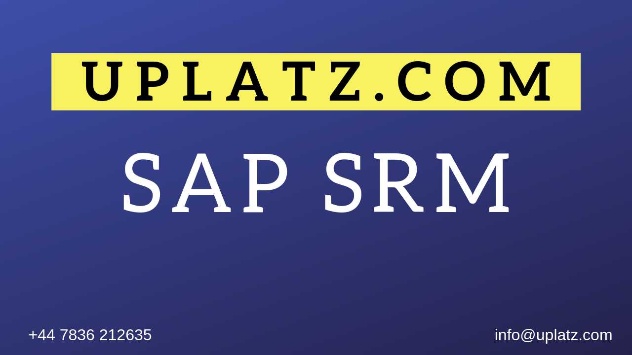 SAP SRM Training course and certification