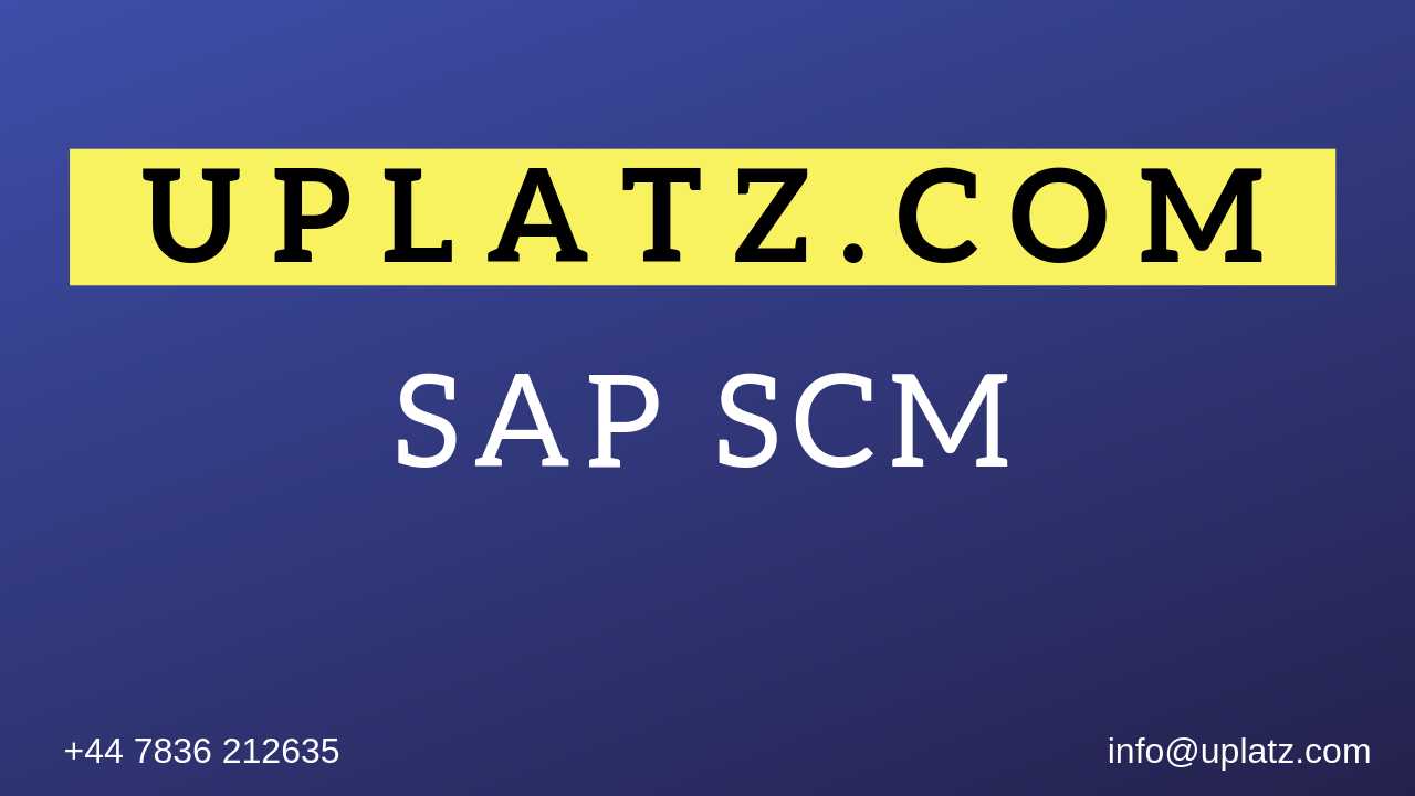 SAP SCM Training course and certification