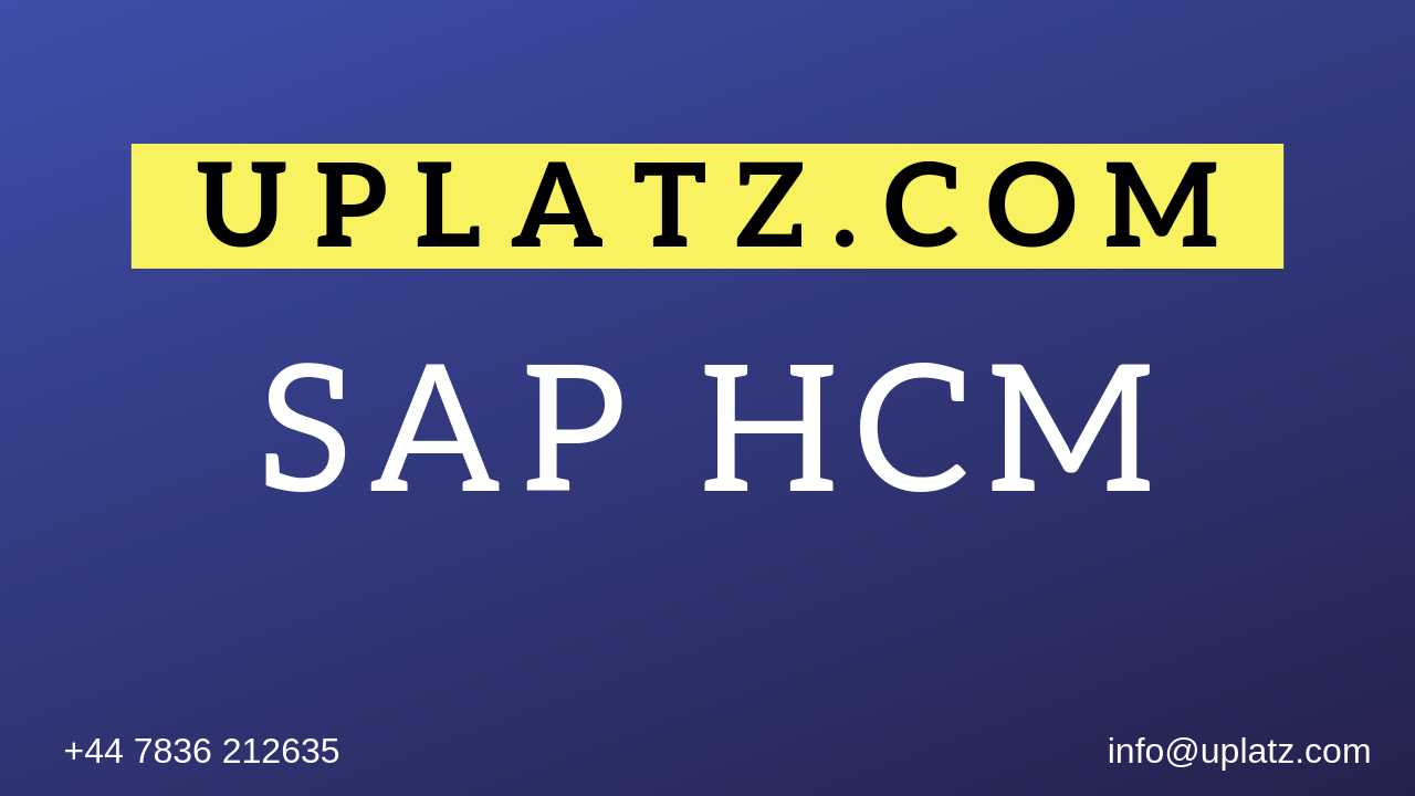 SAP HCM Training course and certification