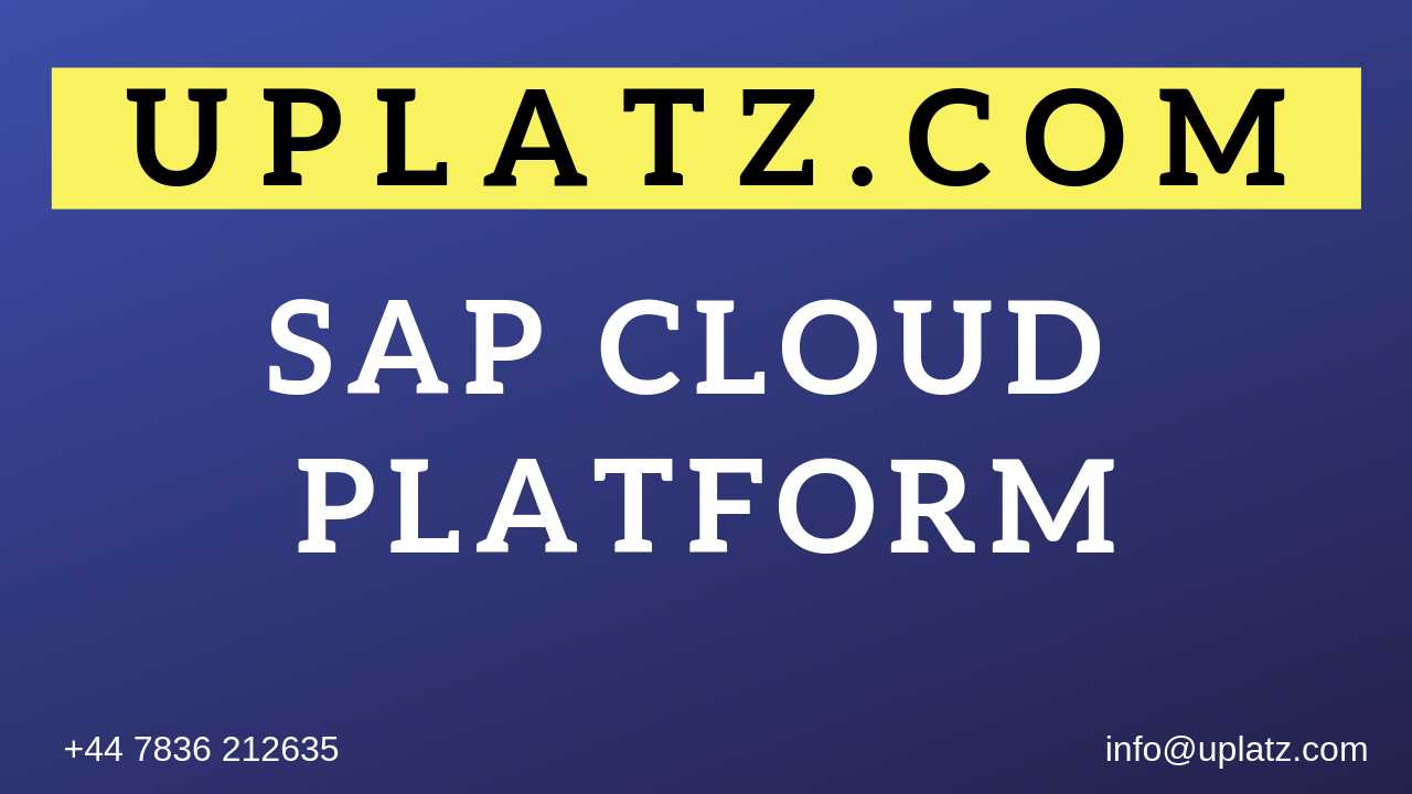SAP Cloud Platform course and certification