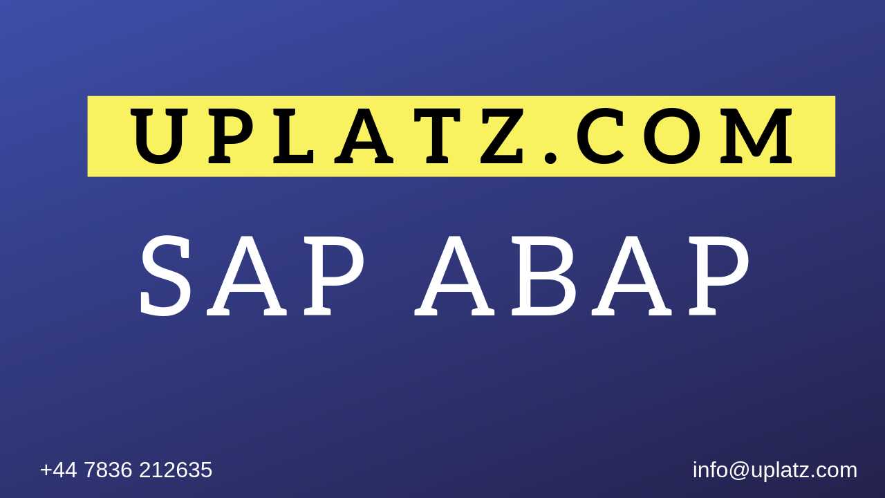 SAP ABAP Training course and certification