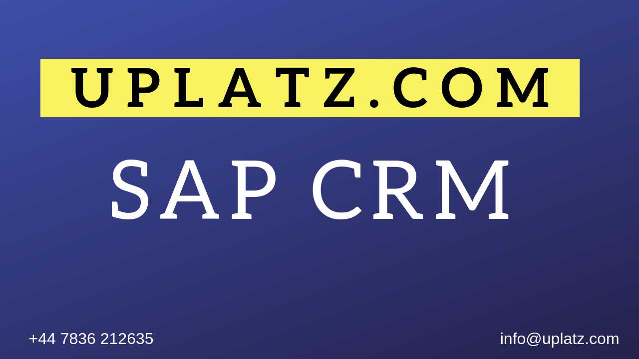 SAP CRM Training course and certification