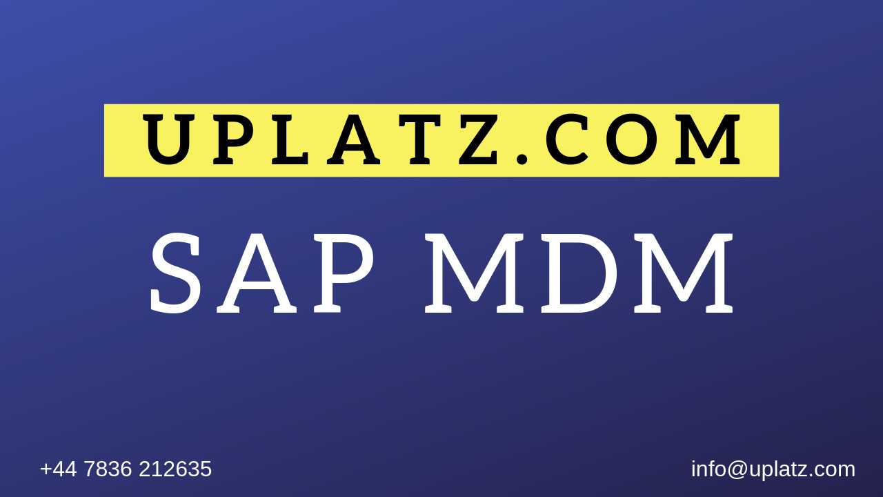 SAP MDM Training course and certification