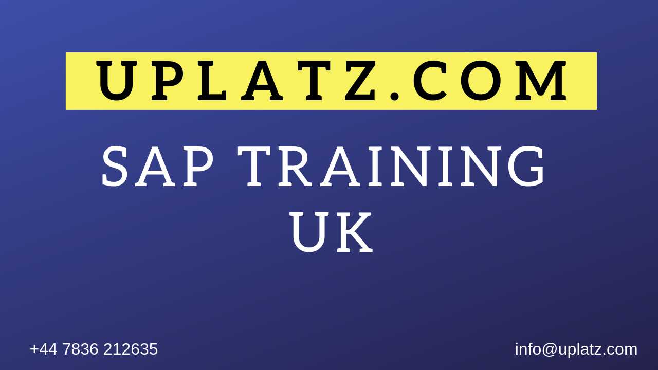 SAP Training UK course and certification