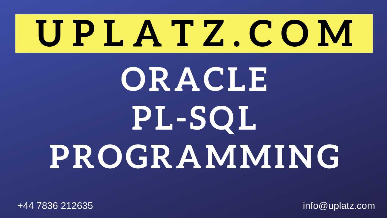 Oracle PL-SQL Programming course and certification