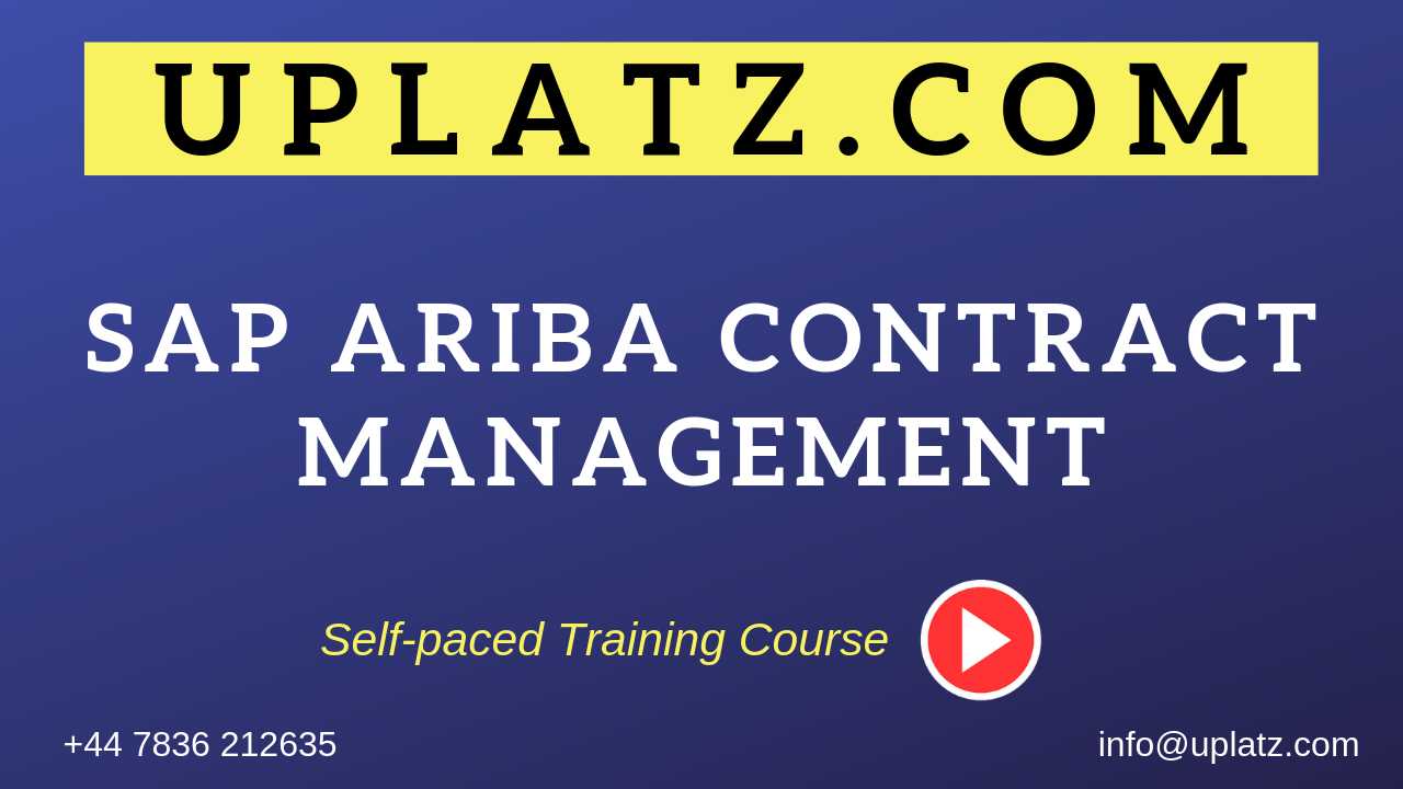 SAP Ariba Contract Management Certification Training SAP Ariba