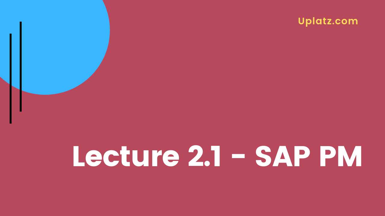 Video: SAP PM - all lectures