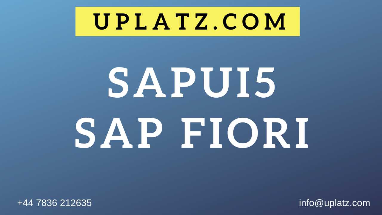 SAPUI5 and SAP Fiori Training course and certification