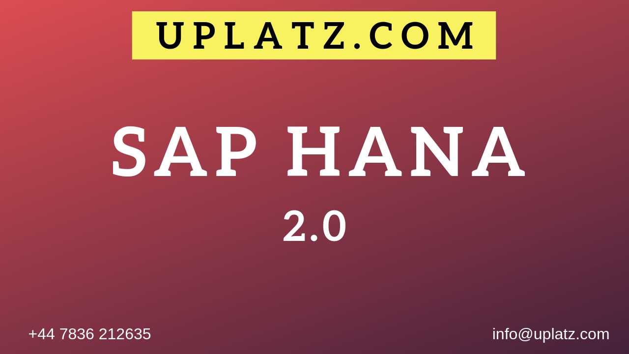 SAP HANA 2.0 course and certification