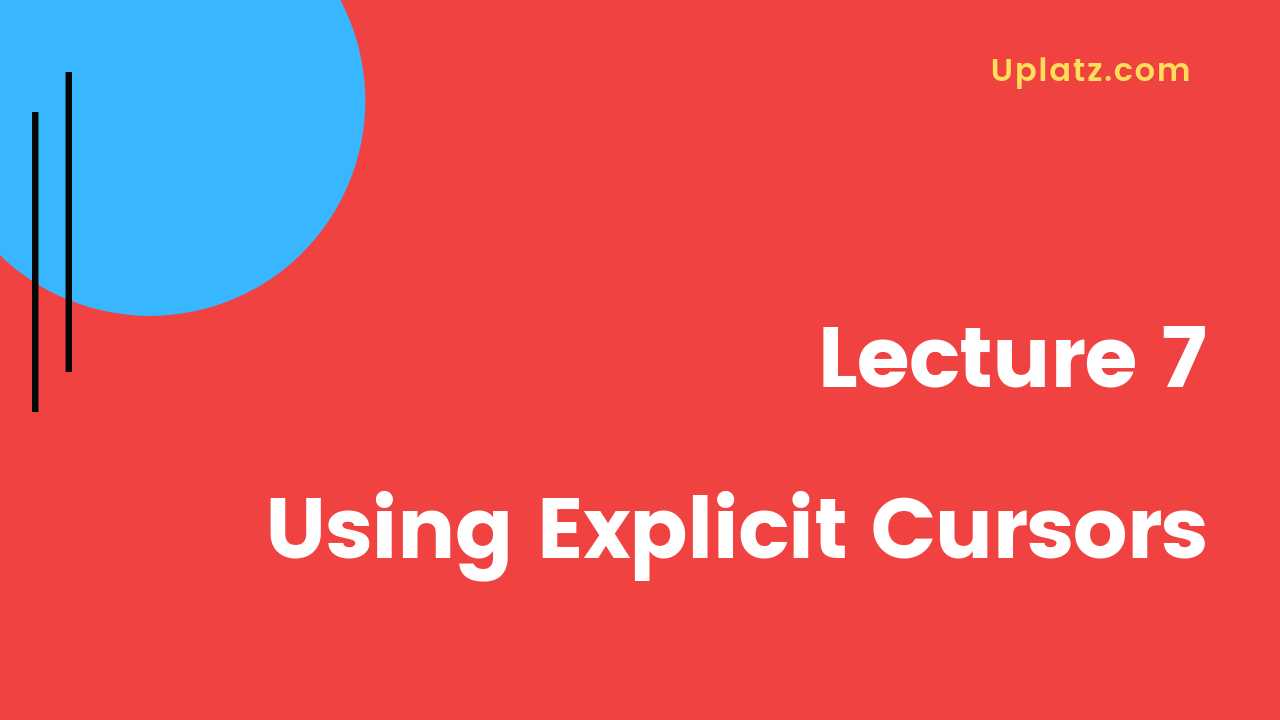 Video: Using Explicit Cursors